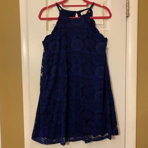 Francescas Navy Lace Formal Mini Dress